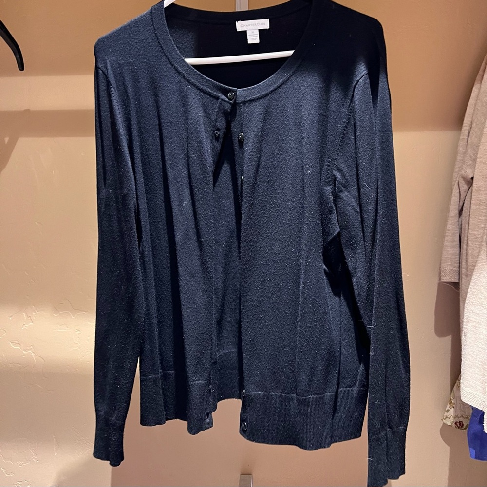 Charter Club Navy Cardigan